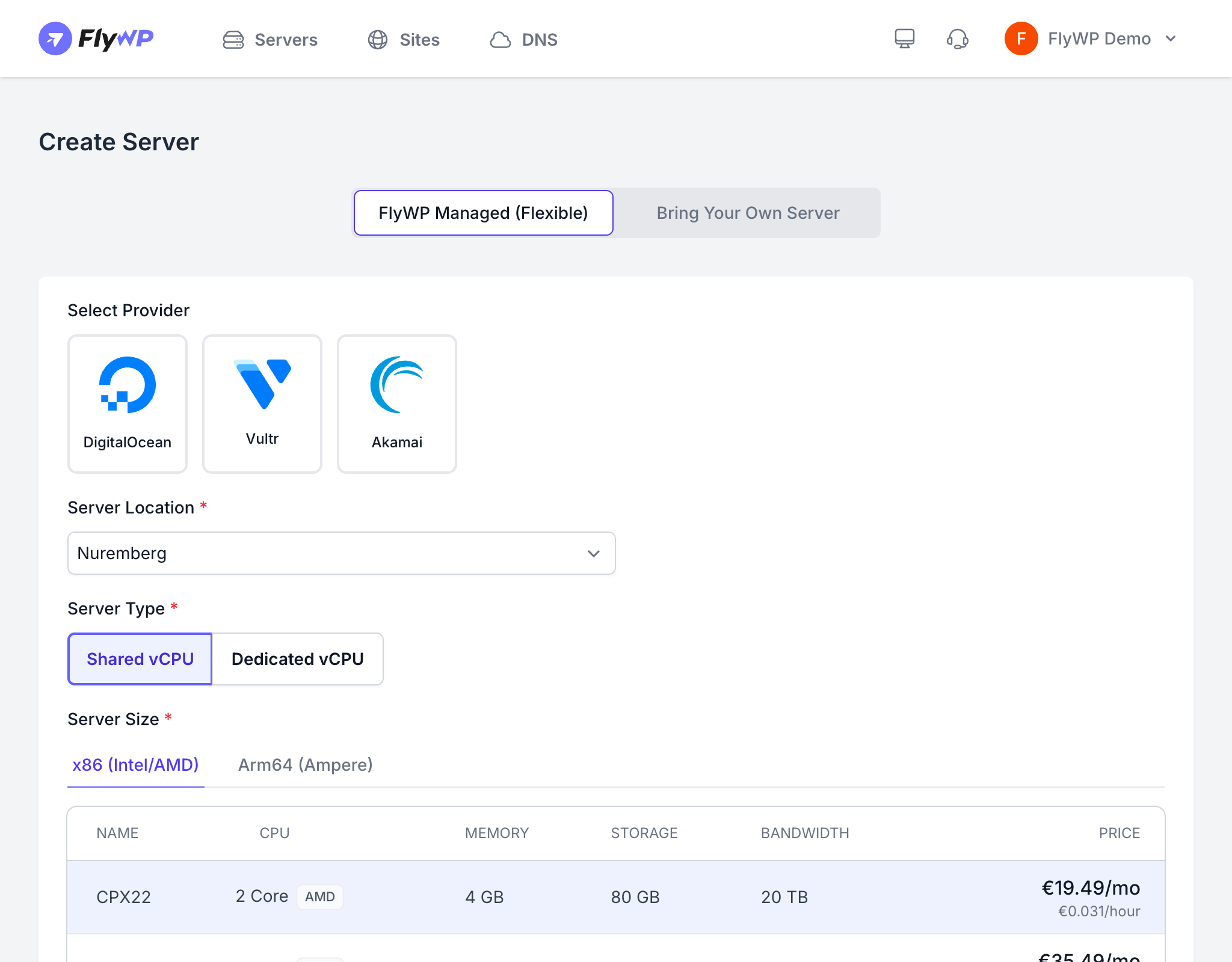 Create Server with Hetzner
