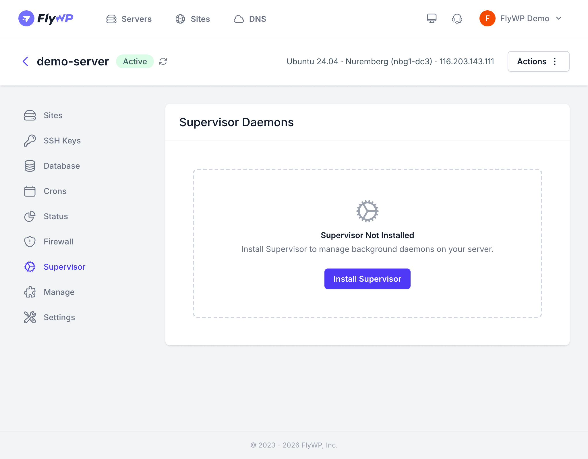 Supervisor daemon management