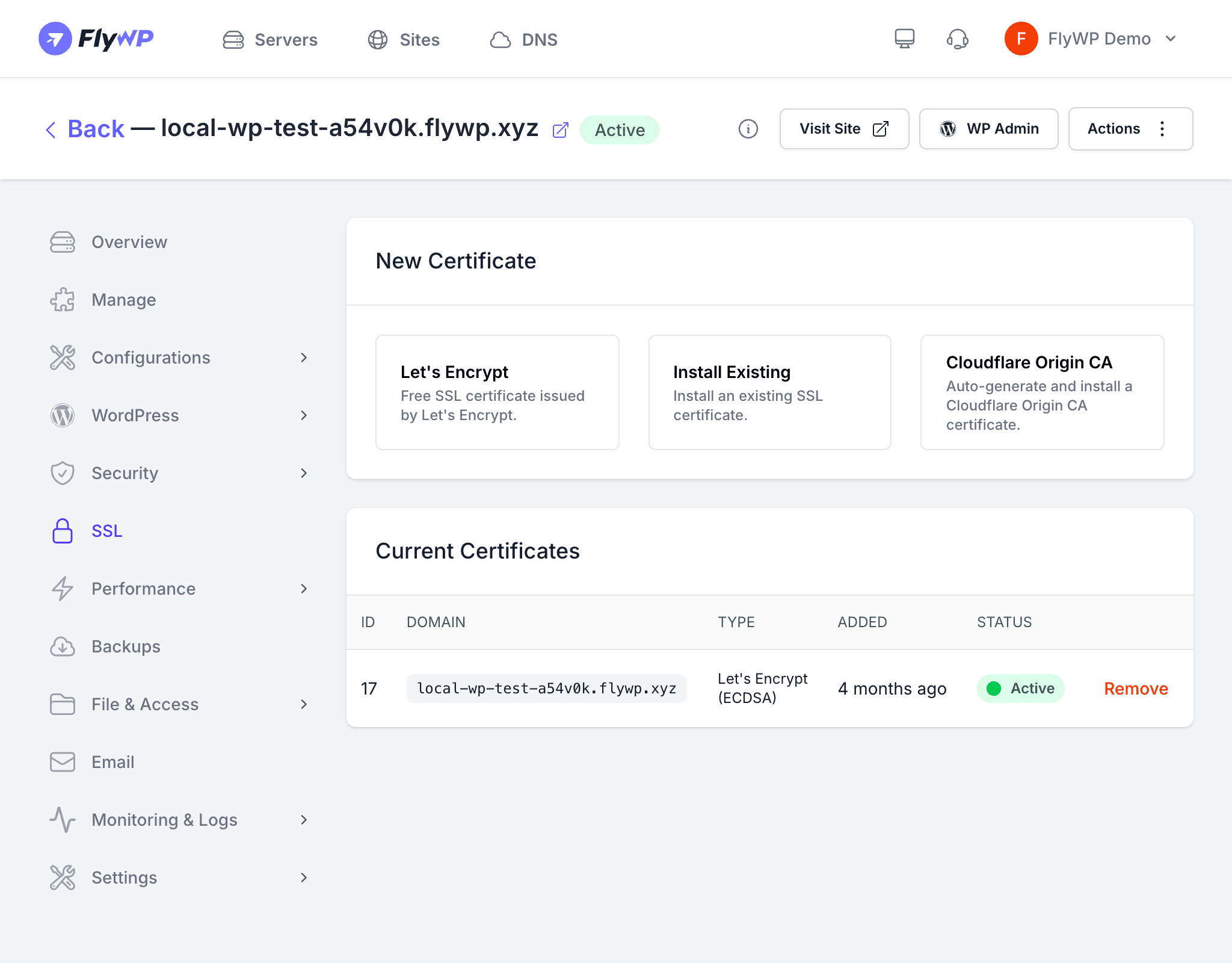 SSL certificate management